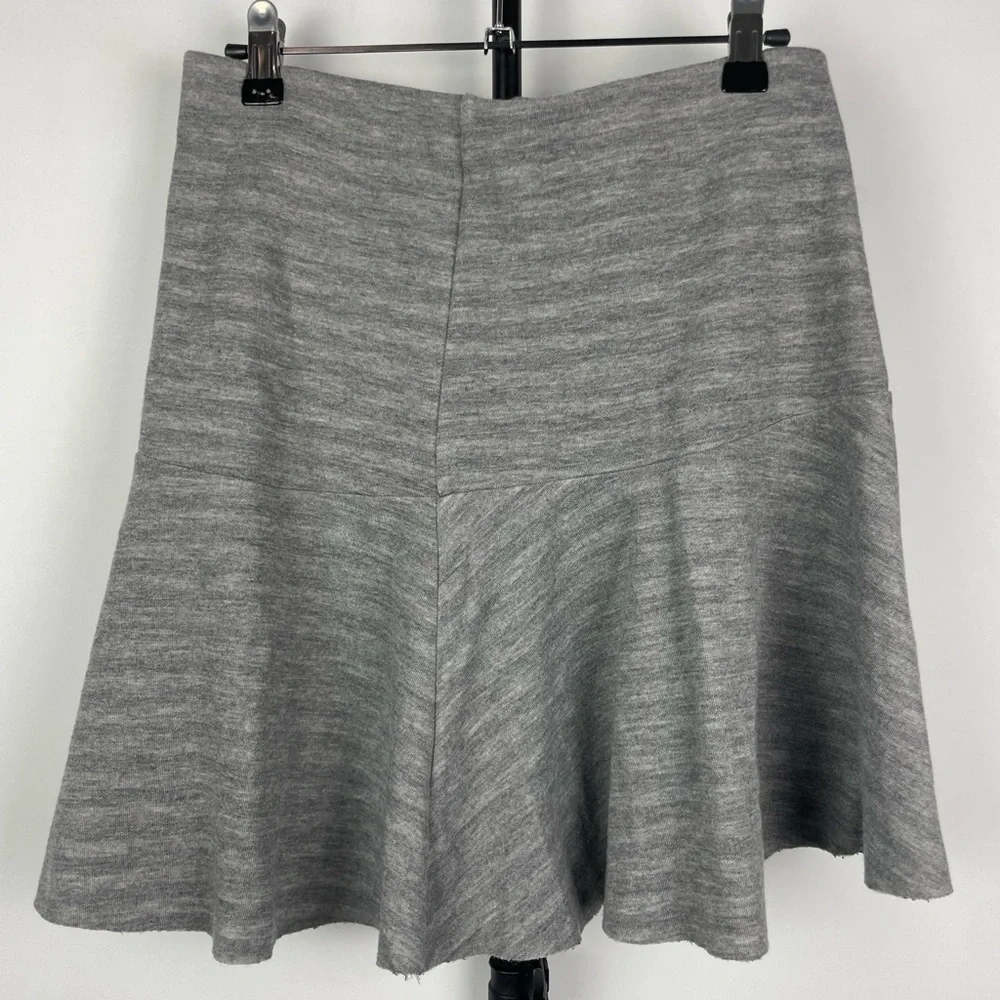 Juicy Couture Gray A-Line Retro Soft Knit Gray Jersey Skater Raw Hem‎ Skirt
